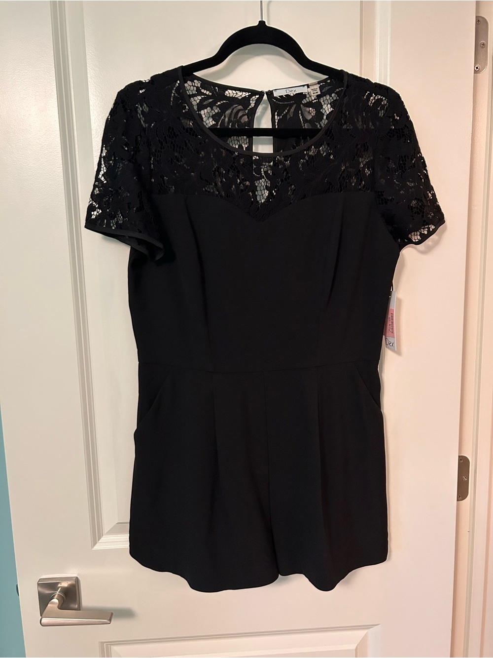 Dex Black Lace Detail Romper